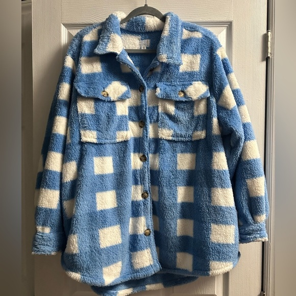 🆕 Time and Tru Women’s Faux Shearling Shacket XXL - Picture 4 of 14